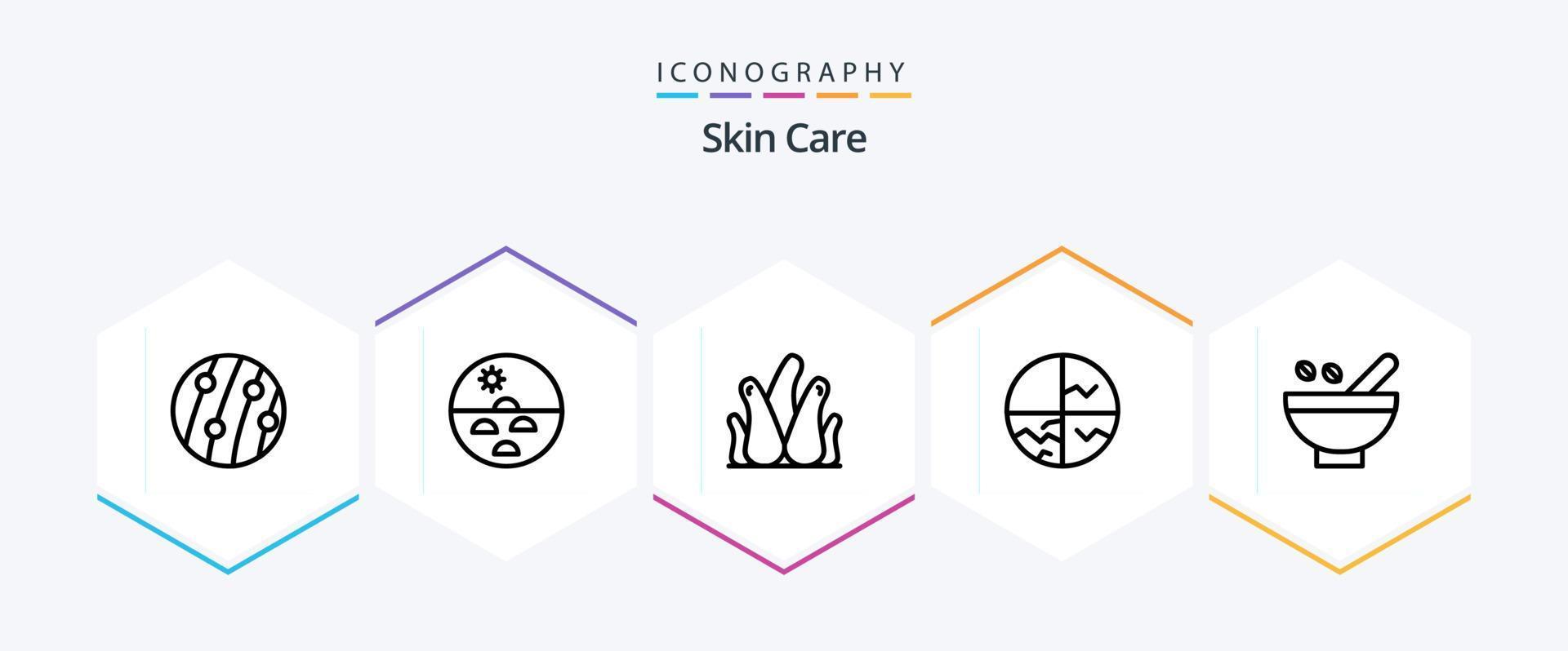 Skin 25 Line icon pack including skin. skin. skin care. dry skin. natural vector