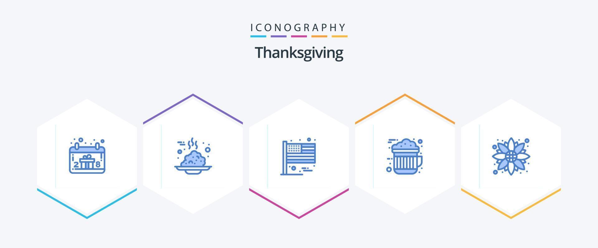 Thanksgiving 25 Blue icon pack including autumn. drink. thanks day. cocoa. usa vector