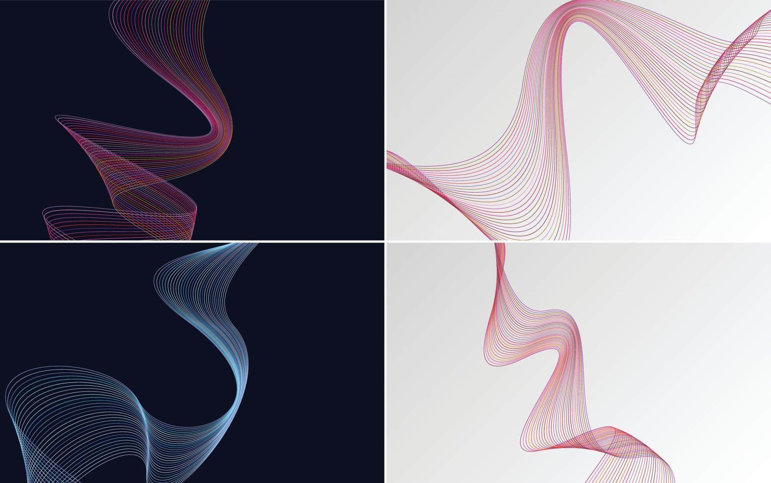 fondos de vector abstracto de curva de onda moderna para un diseño audaz y único