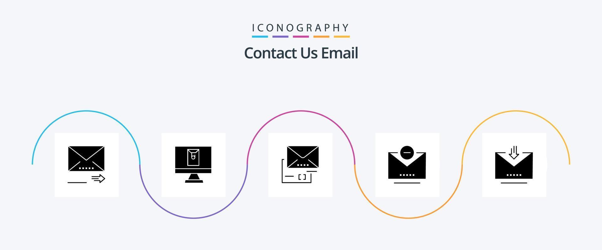 Email Glyph 5 Icon Pack Including retrieve. email. document. download. mail vector