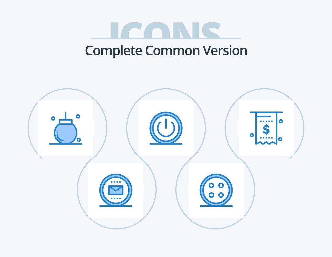 Complete Common Version Blue Icon Pack 5 Icon Design. on. basic. shirt. xmas. christmas vector