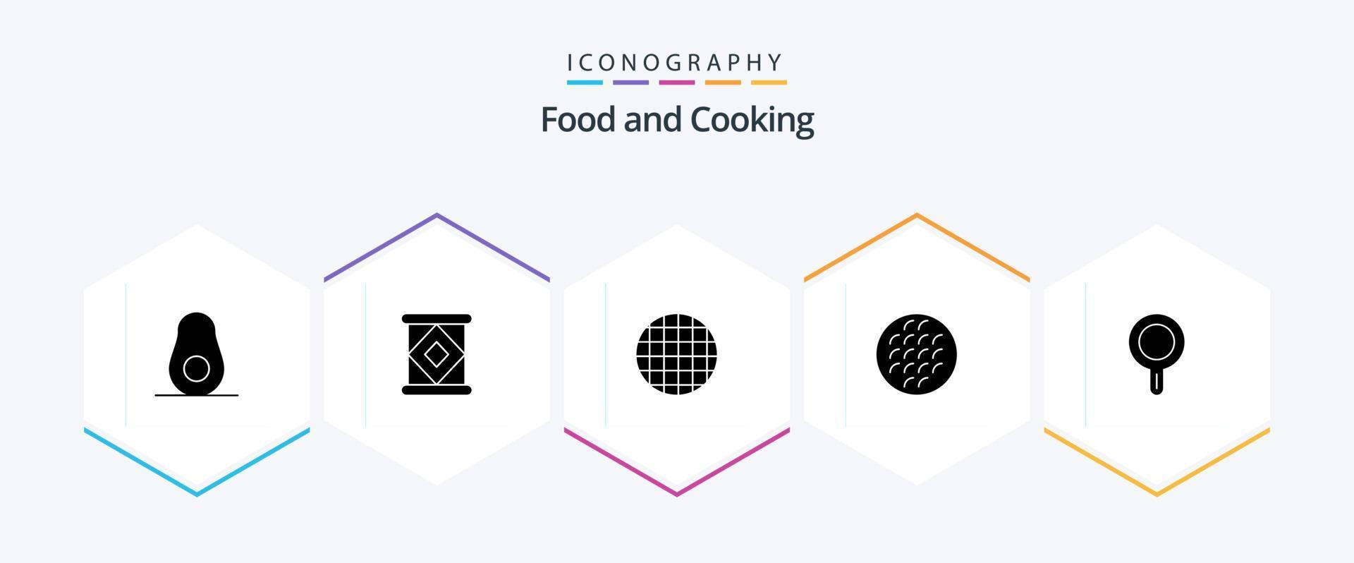 Food 25 Glyph icon pack including . pan. waffle. kitchen. food vector