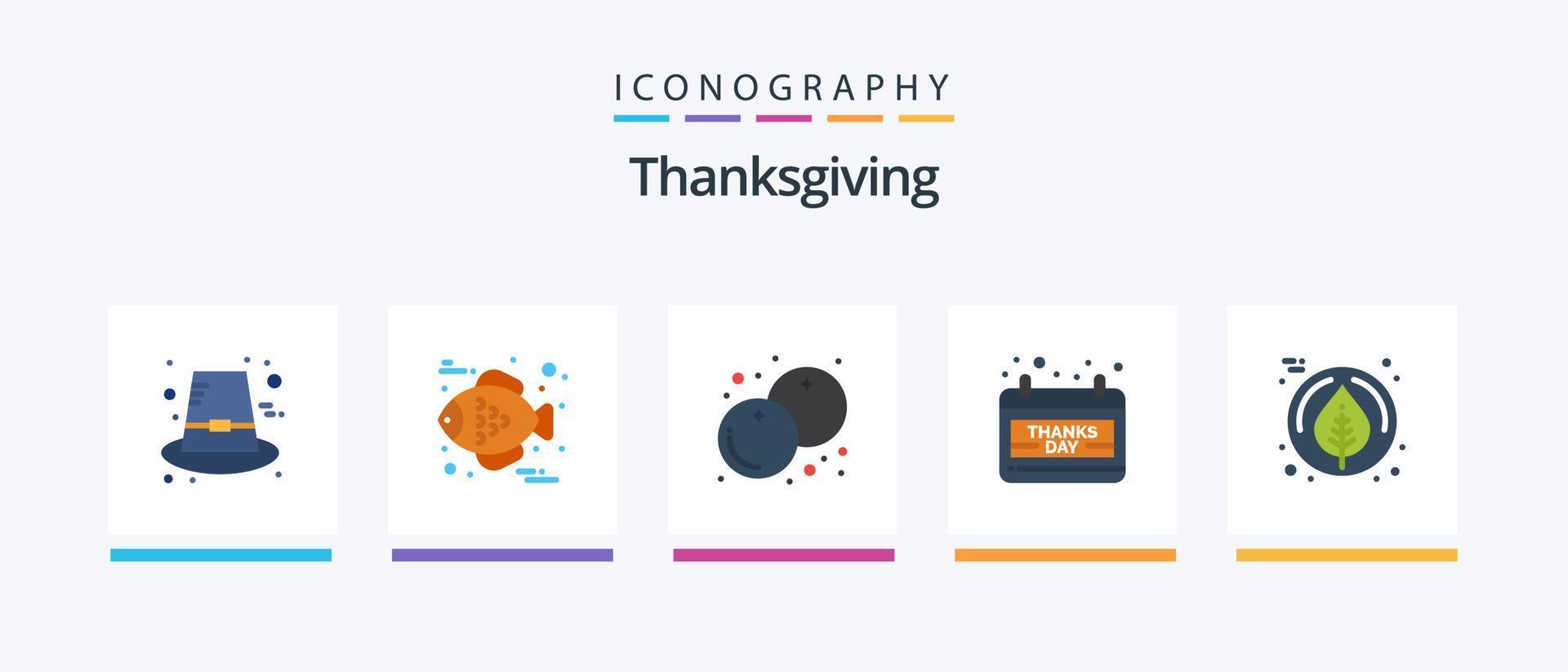 Thanksgiving Flat 5 Icon Pack Including thanksgiving. leaf. cranberry. thanks day. date. Creative Icons Design vector