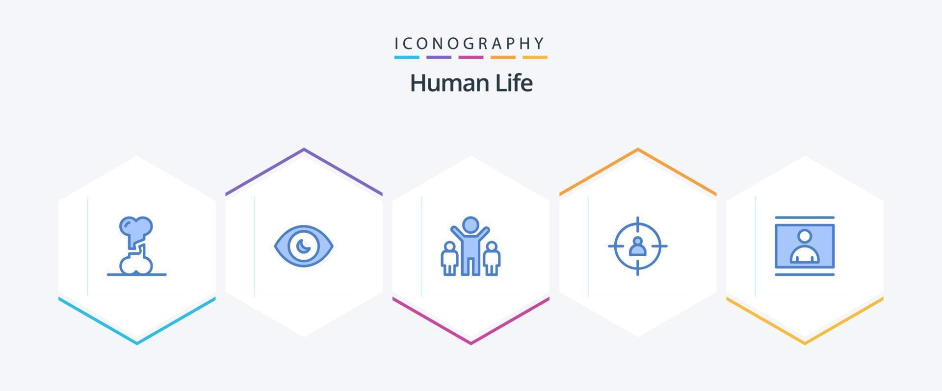 Human 25 Blue icon pack including person. human. company. target. human vector