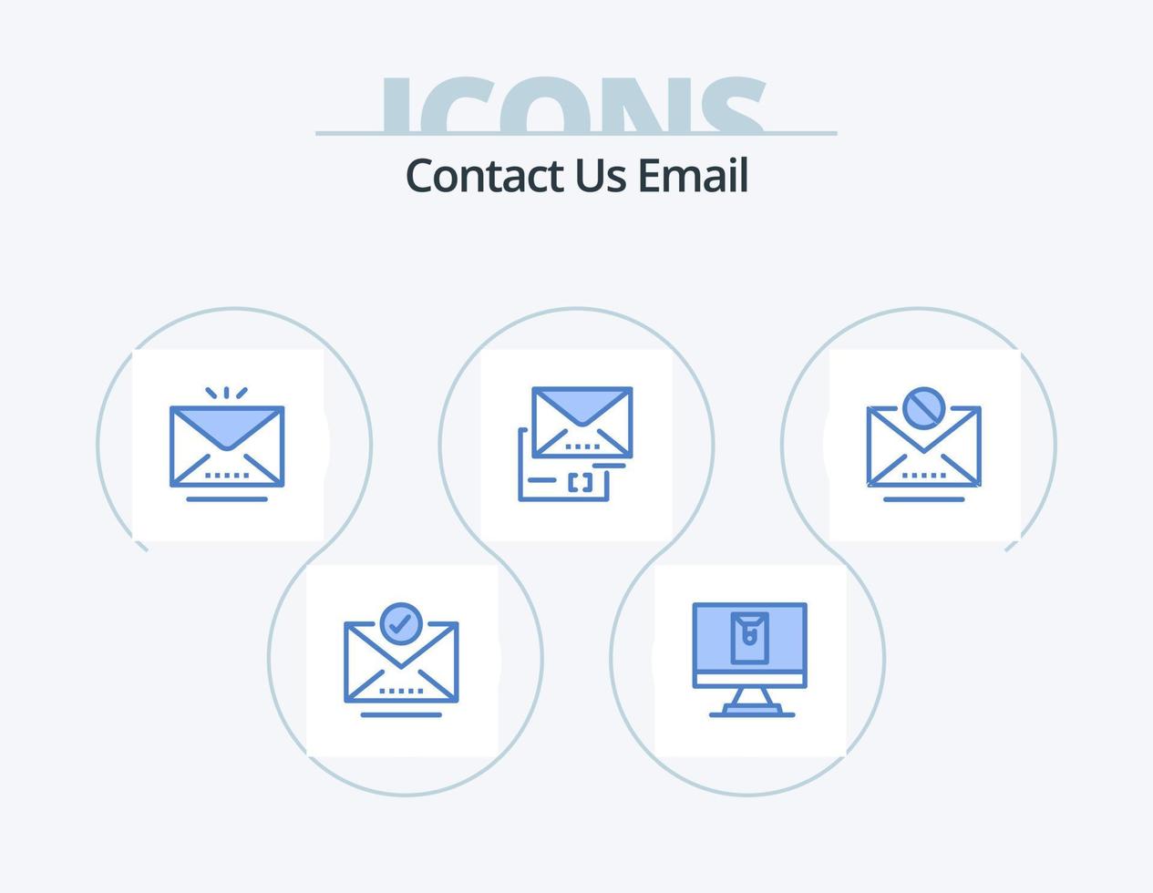 Email Blue Icon Pack 5 Icon Design. mail. email. letter. mail. document vector