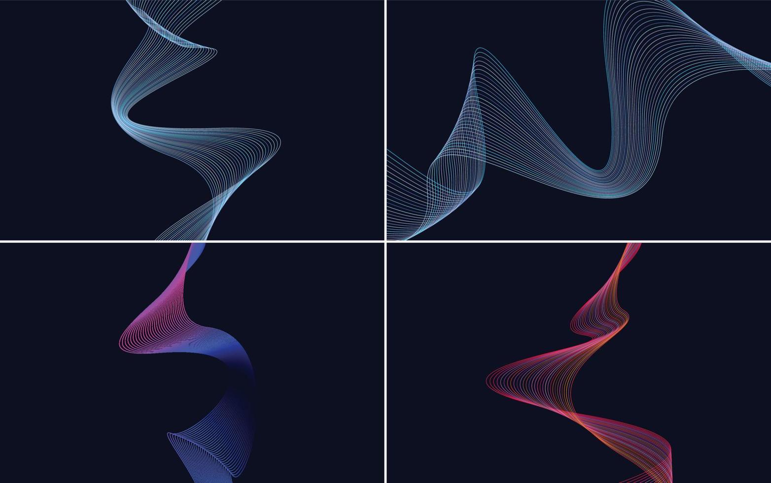 Modern wave curve abstract vector backgrounds for a sleek and modern design