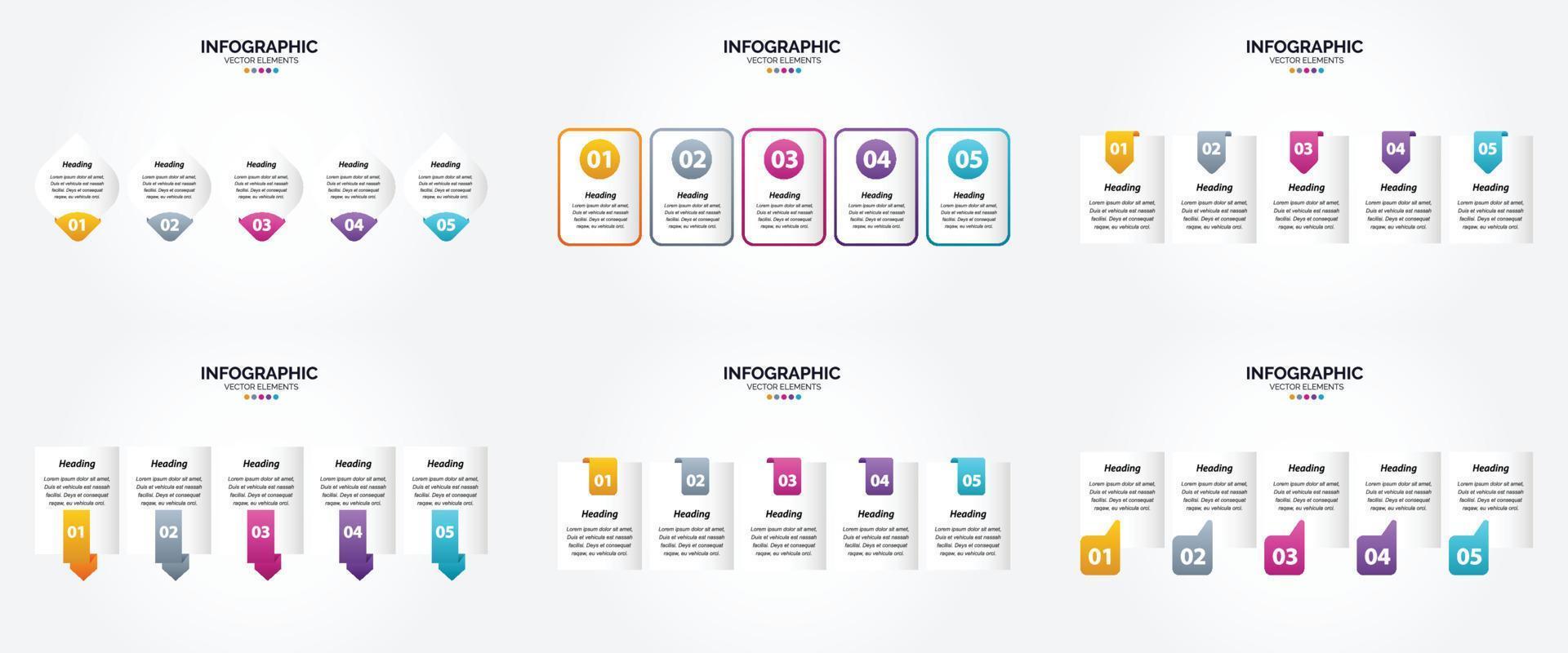 Use this vector illustration infographics set to make your advertising in brochures. flyers. and magazines stand out.