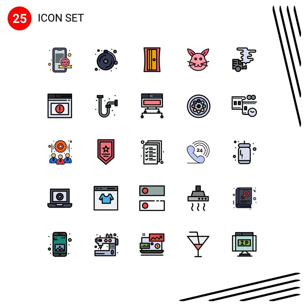 Set of 25 Modern UI Icons Symbols Signs for gas car sharpener automobile easter Editable Vector Design Elements