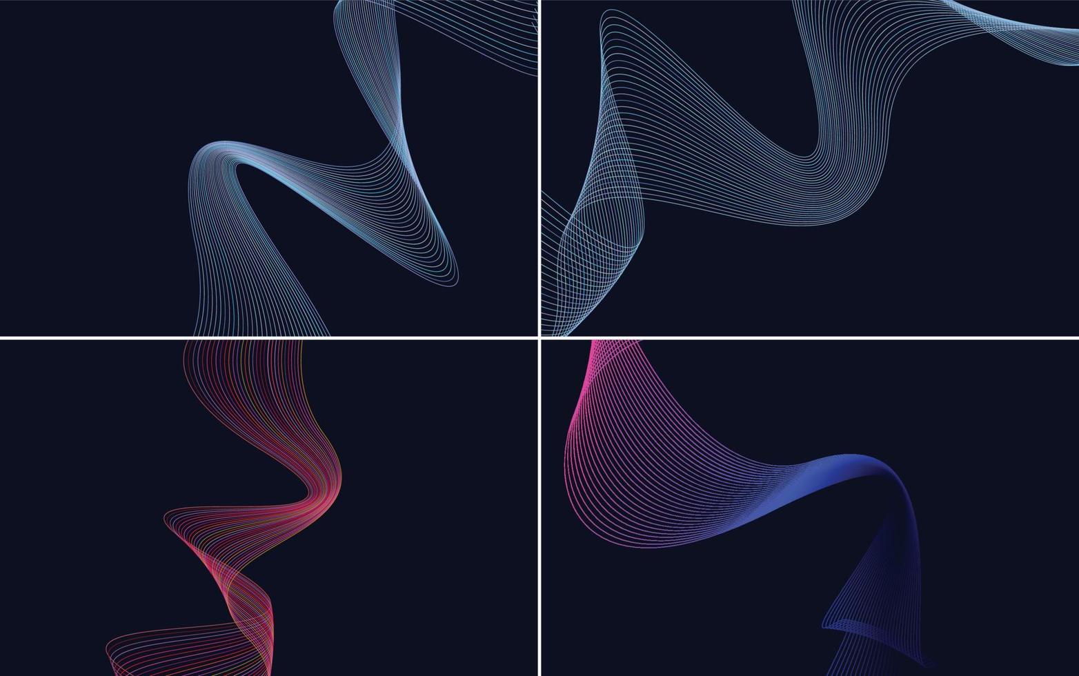 Collection of geometric minimal lines pattern set vector