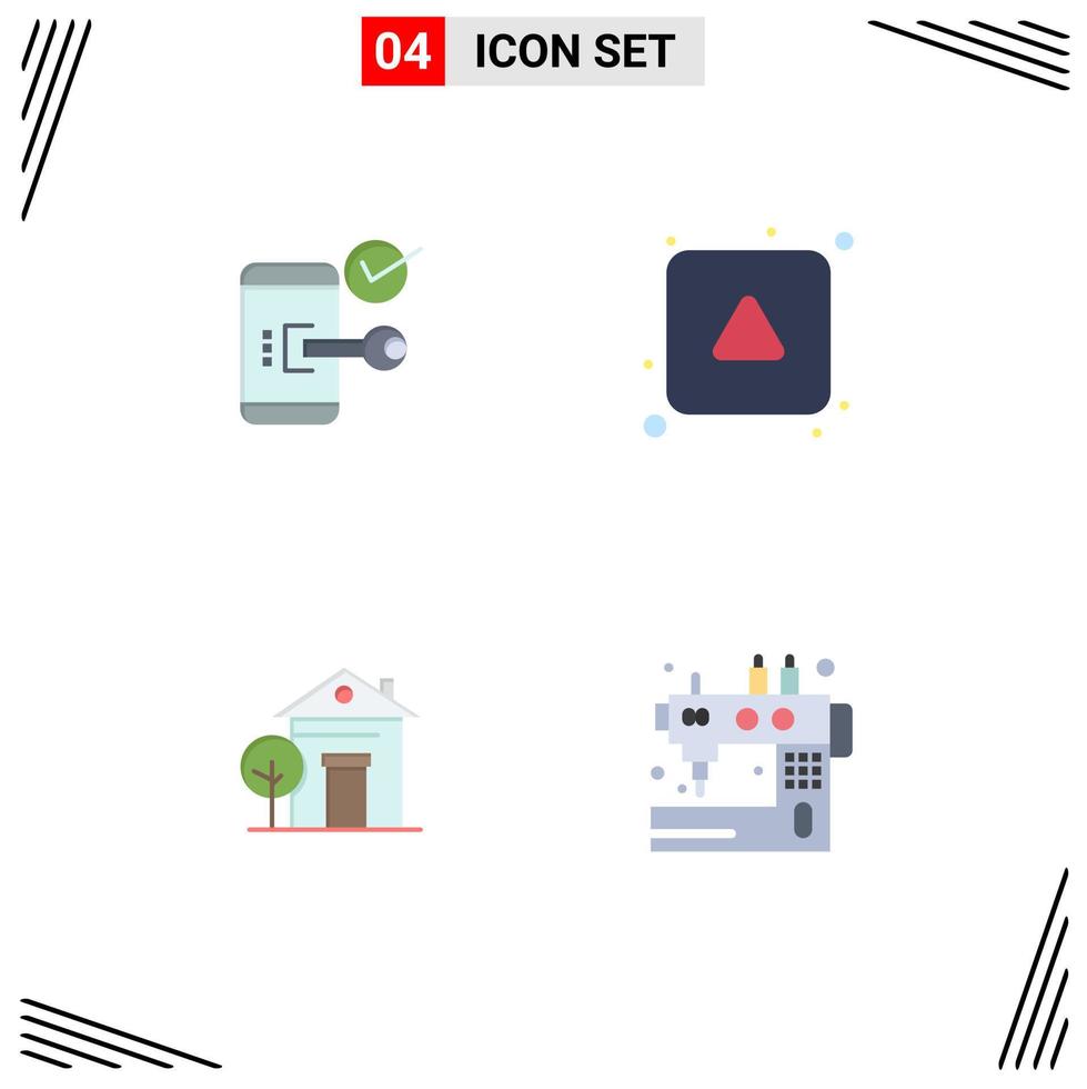 User Interface Pack of 4 Basic Flat Icons of key up open align home Editable Vector Design Elements