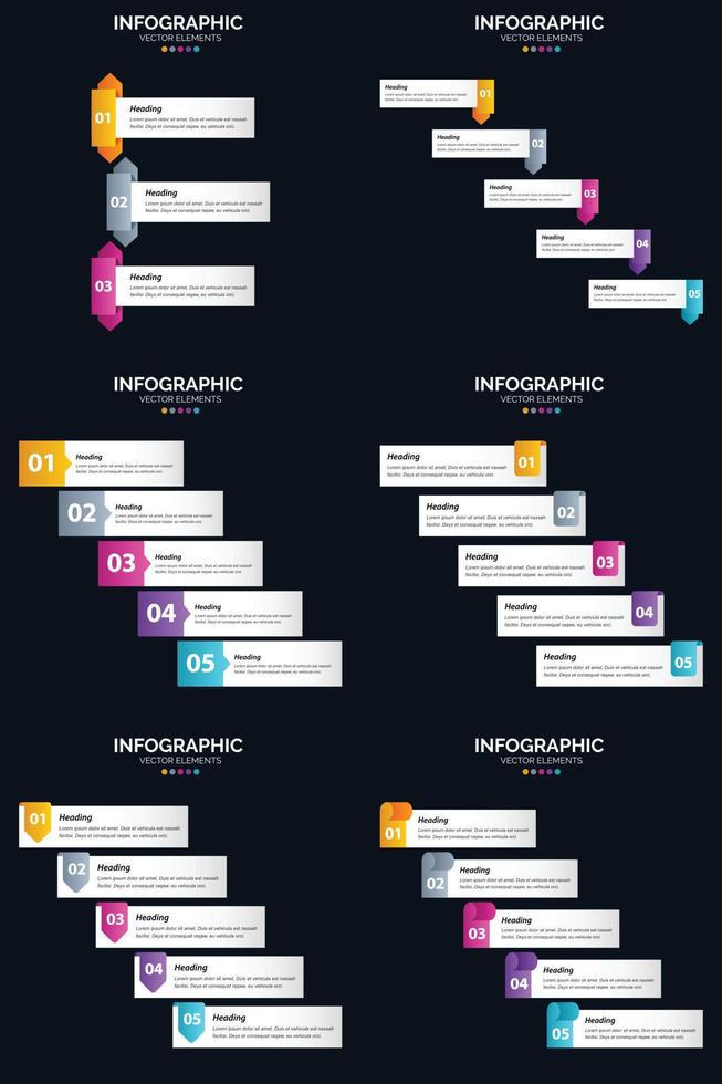 Use six vector infographics to effectively present your business concepts