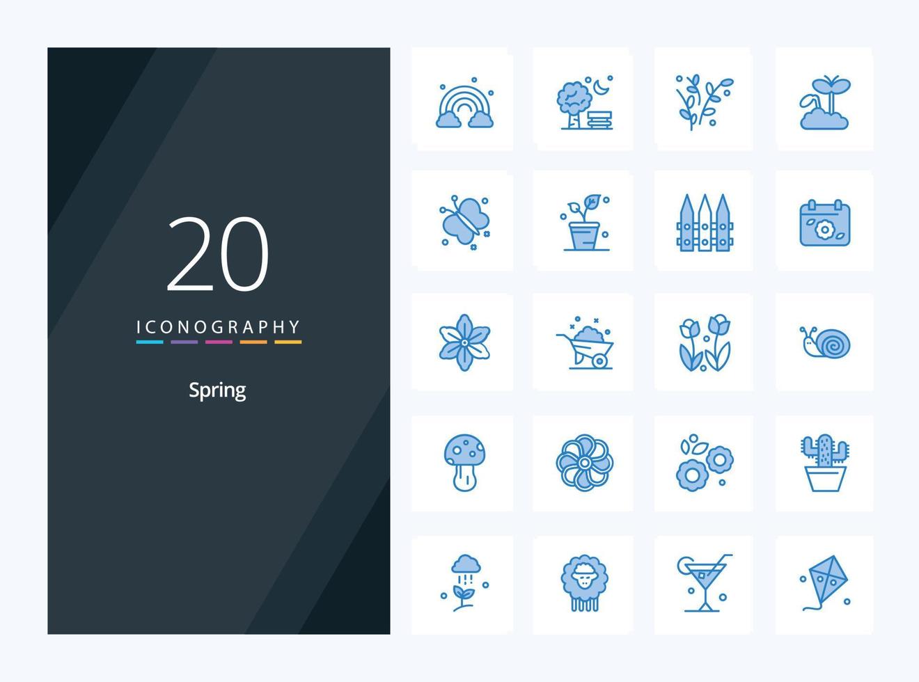 20 Spring Blue Color icon for presentation vector