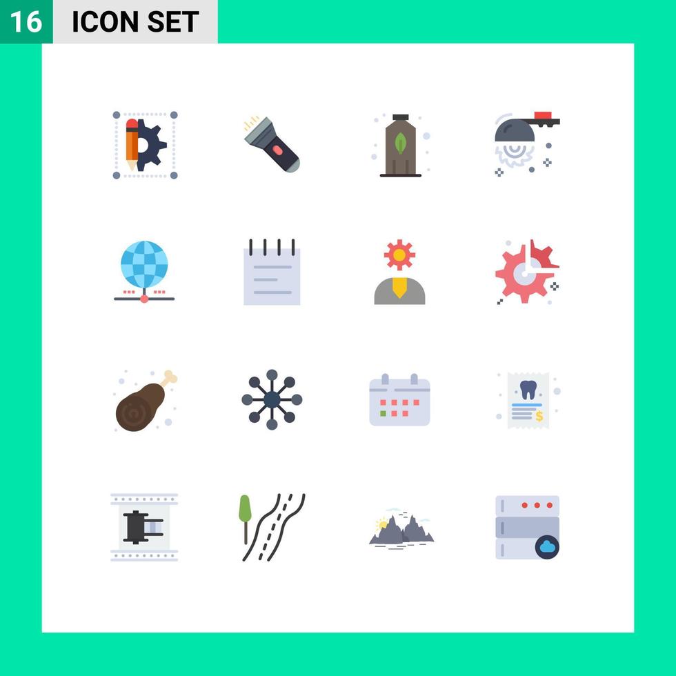 Editable Vector Line Pack of 16 Simple Flat Colors of worldwide earth bottle saw circular Editable Pack of Creative Vector Design Elements