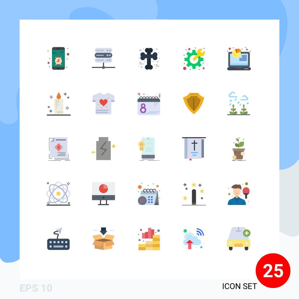 25 iconos creativos, signos y símbolos modernos de preferencias de análisis, engranajes óseos, elementos de diseño vectorial editables aterradores vector