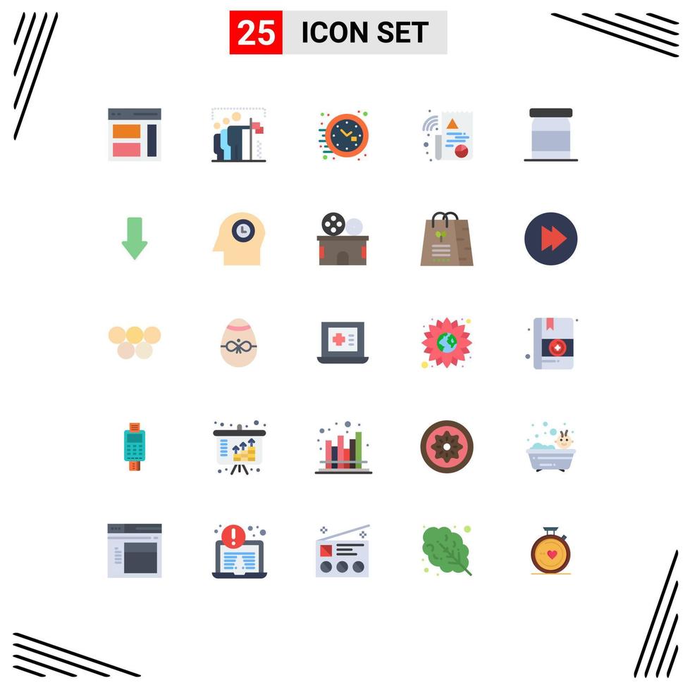 Set of 25 Modern UI Icons Symbols Signs for baby graph group digital time Editable Vector Design Elements