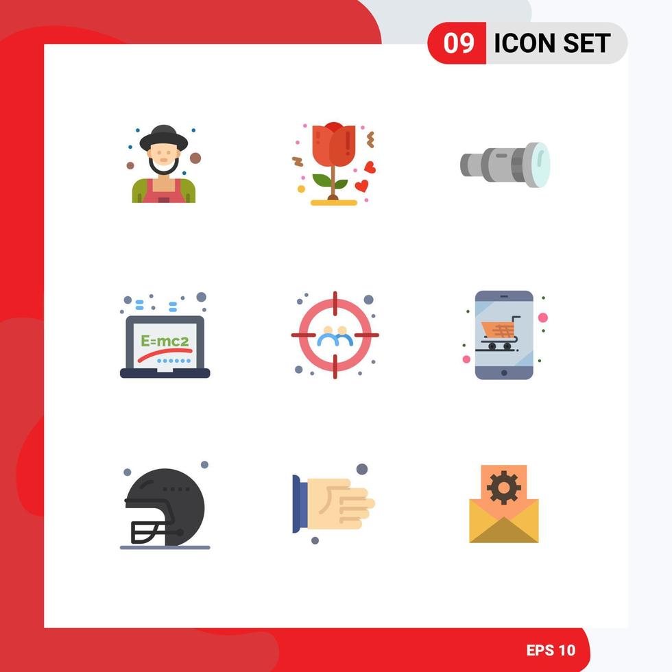 Stock Vector Icon Pack of 9 Line Signs and Symbols for man education cam board media Editable Vector Design Elements