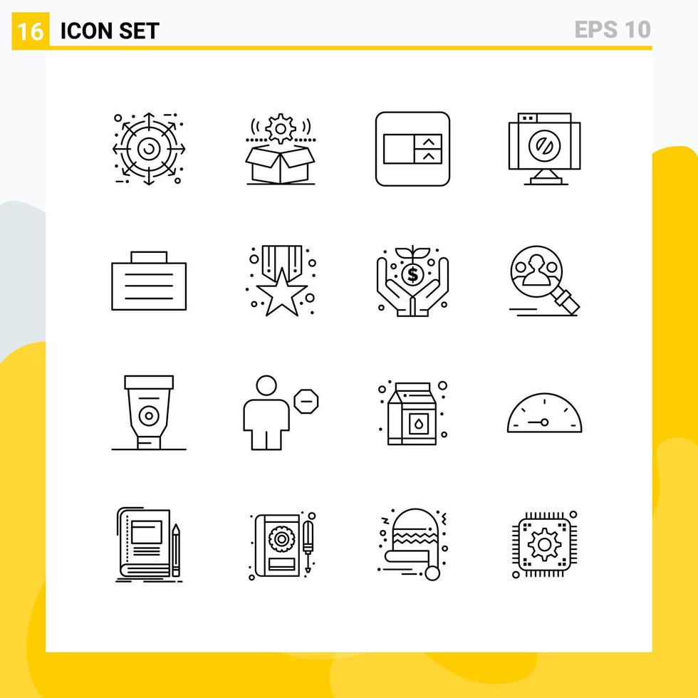 paquete de iconos de vector de stock de 16 signos y símbolos de línea para la configuración de parada de finanzas elementos de diseño de vector editables cruzados denegados