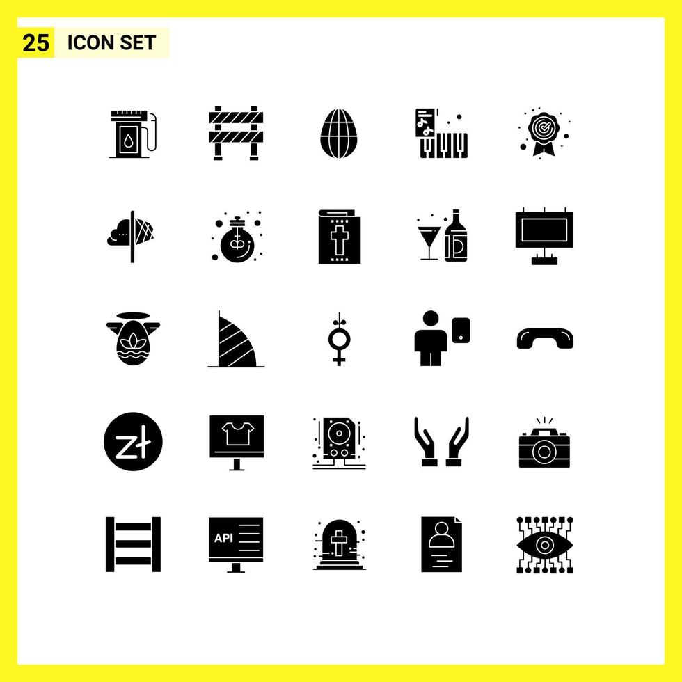 conjunto de 25 iconos modernos de la interfaz de usuario signos de símbolos para la mejor calidad en construcción música acordeón elementos de diseño vectorial editables vector