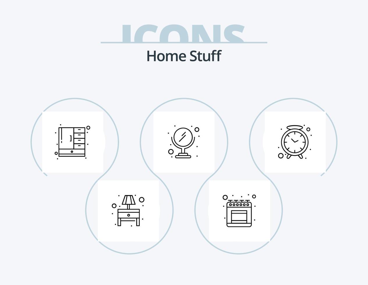 Home Stuff Line Icon Pack 5 Icon Design. charging. furniture. chair. cup board. closet vector