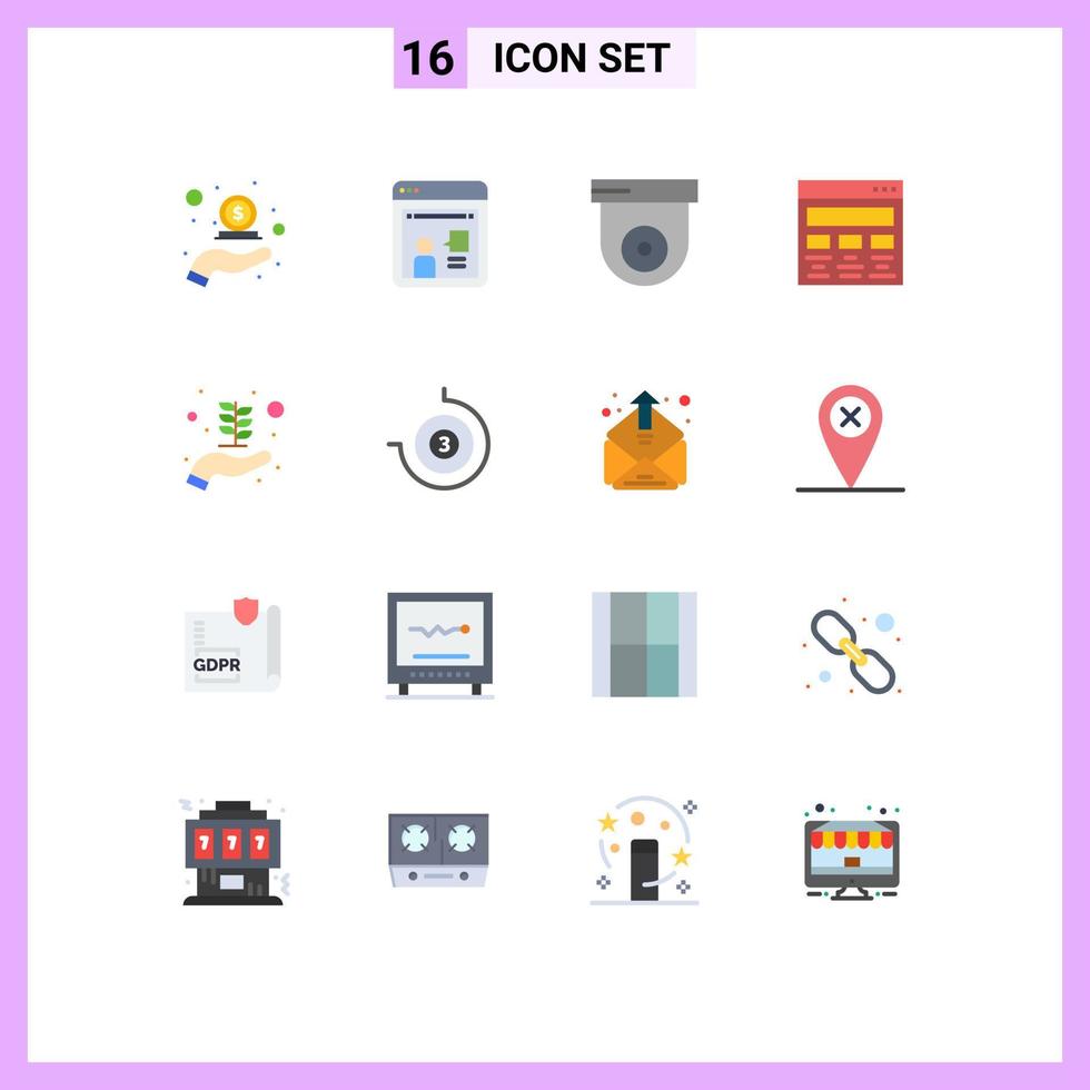 Modern Set of 16 Flat Colors and symbols such as business startup paint working graphic design design Editable Pack of Creative Vector Design Elements