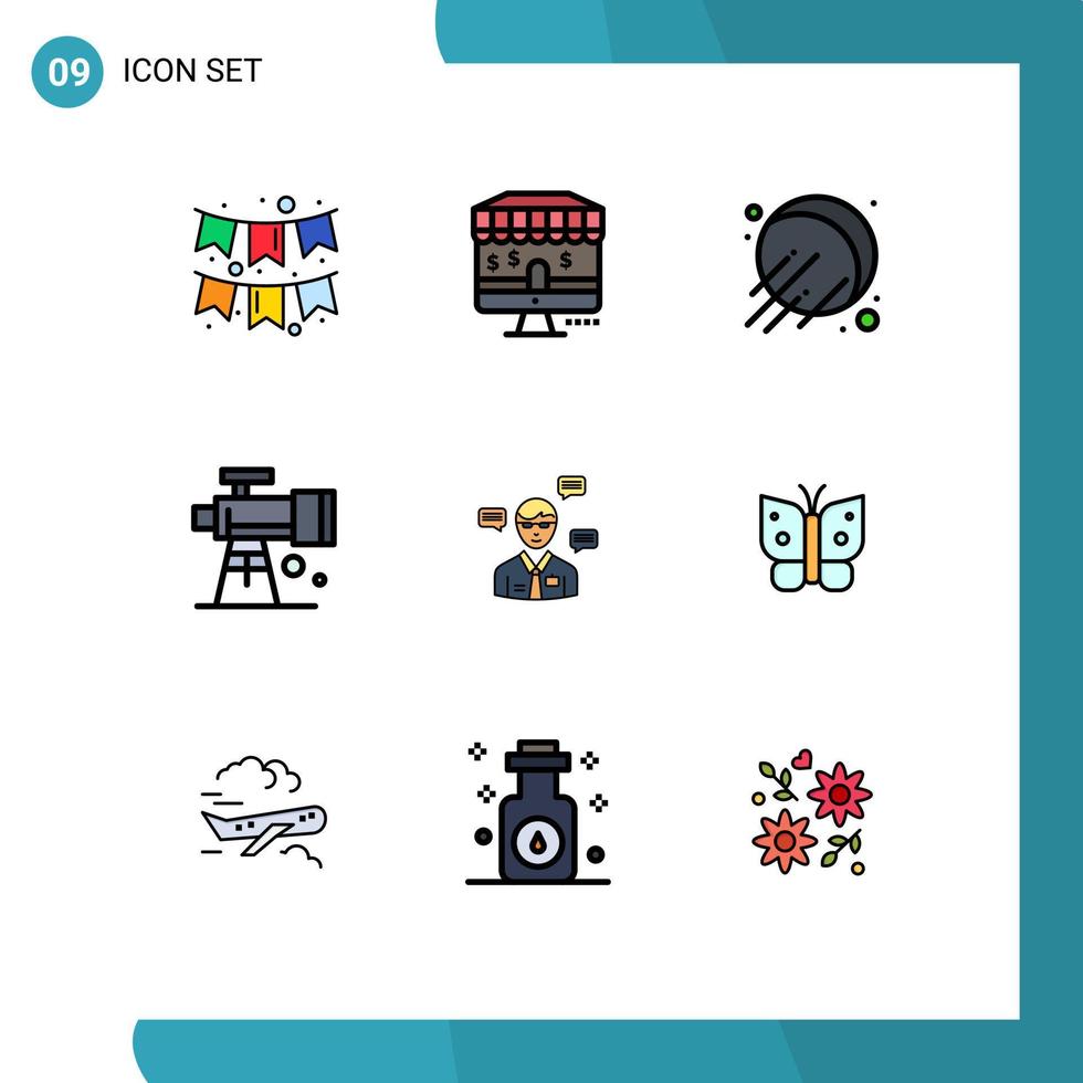 9 Creative Icons Modern Signs and Symbols of chat manager space man space Editable Vector Design Elements