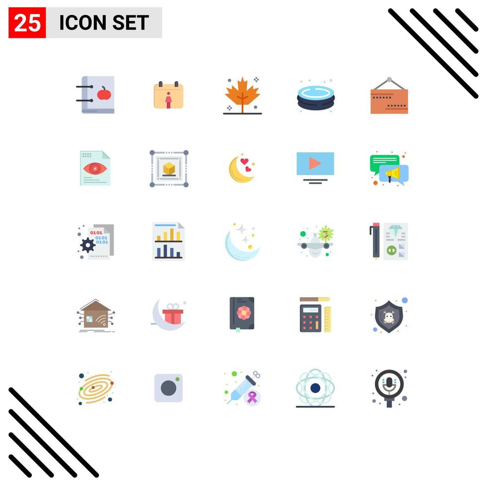 Universal Icon Symbols Group of 25 Modern Flat Colors of sign closed thanksgiving board park Editable Vector Design Elements
