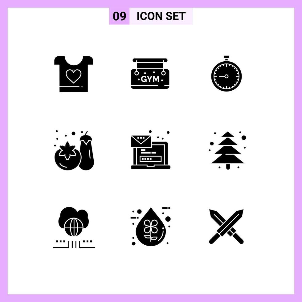 9 Creative Icons Modern Signs and Symbols of computer supermarket clock shopping timer Editable Vector Design Elements