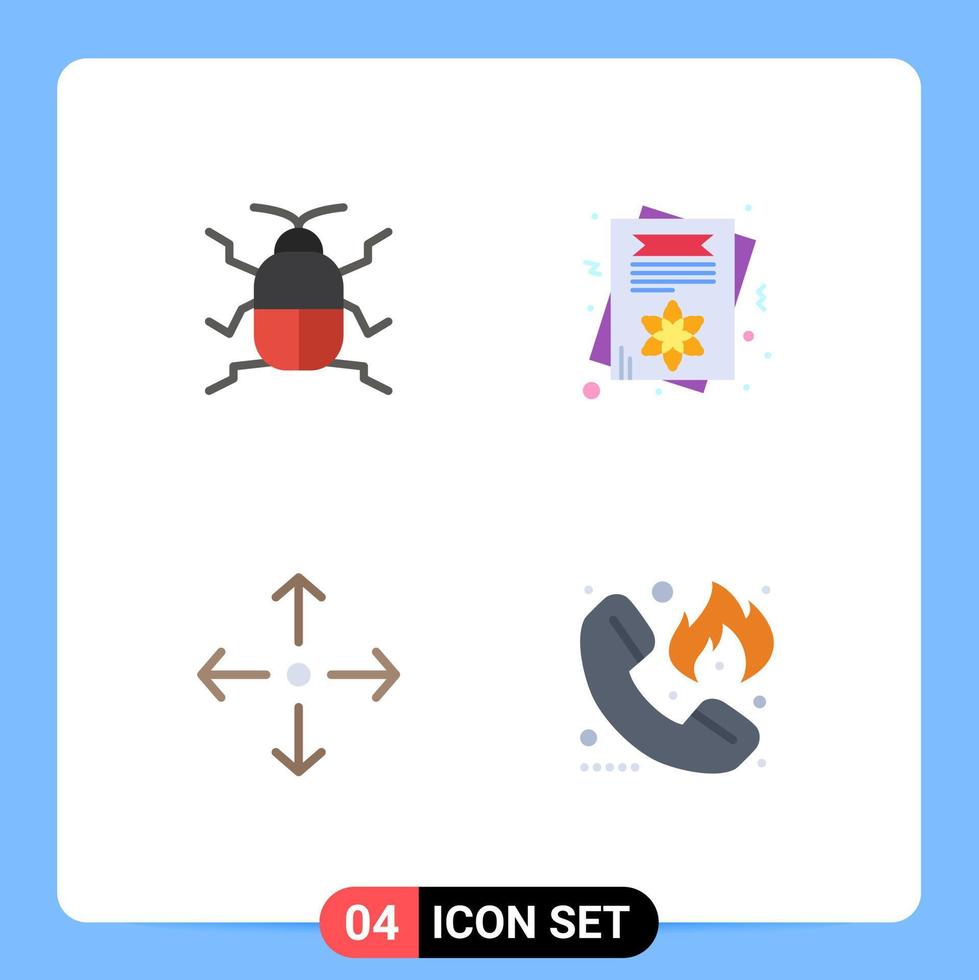 Modern Set of 4 Flat Icons and symbols such as biology expand nature female call Editable Vector Design Elements