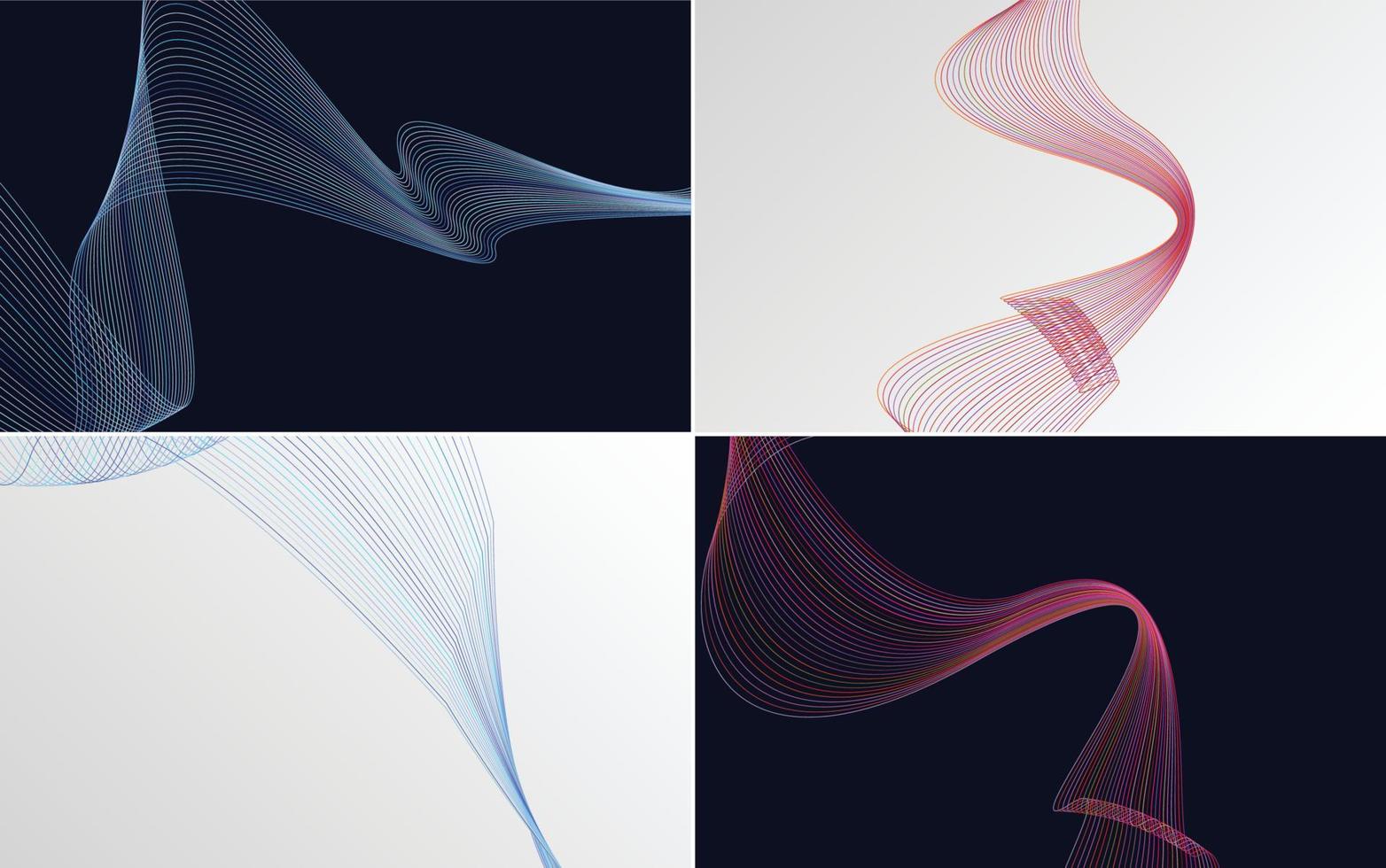 Collection of geometric minimal lines pattern set vector