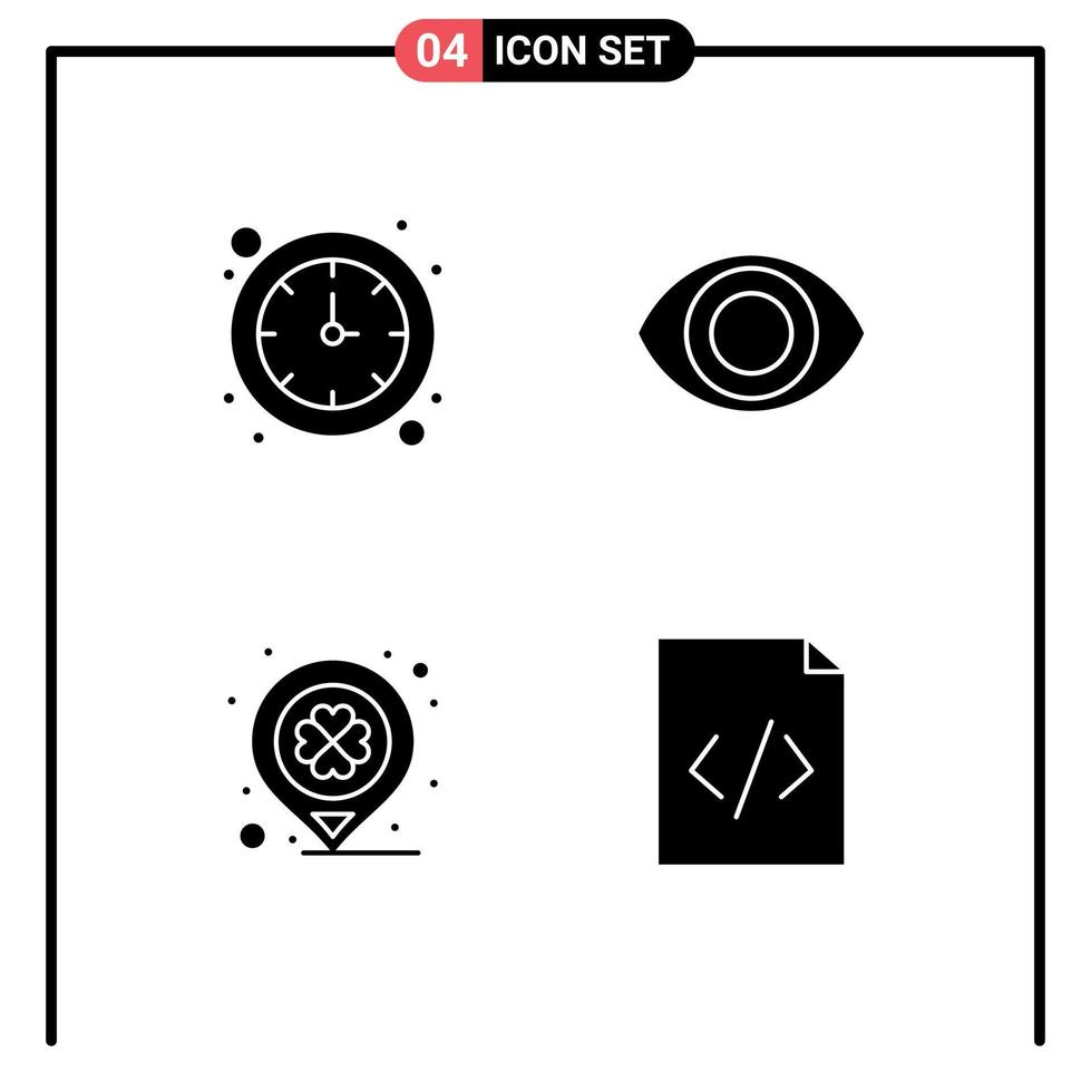 Pack of Modern Solid Glyphs Signs and Symbols for Web Print Media such as clock code eye festival html Editable Vector Design Elements