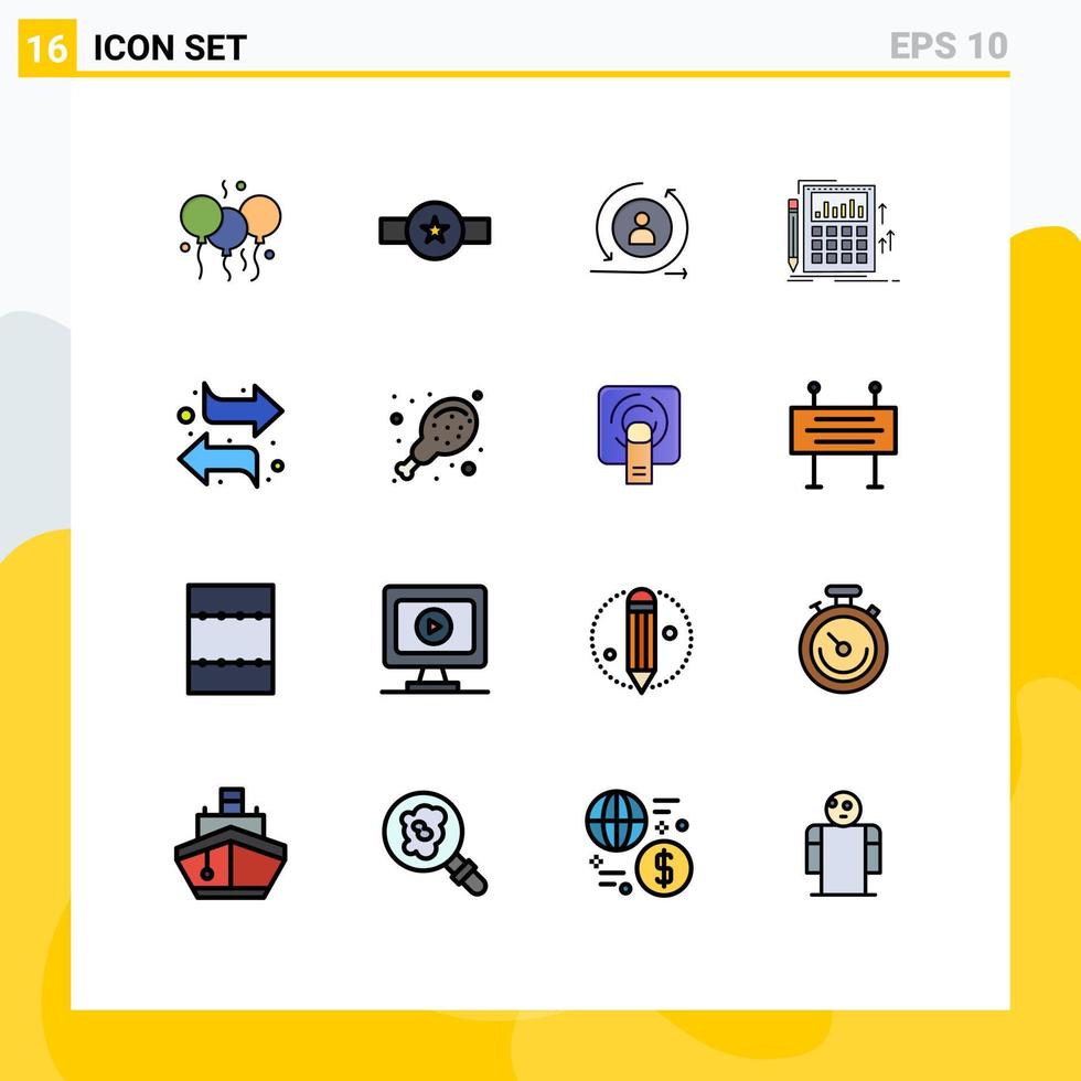 16 Universal Flat Color Filled Line Signs Symbols of calculator banking star audit digital Editable Creative Vector Design Elements