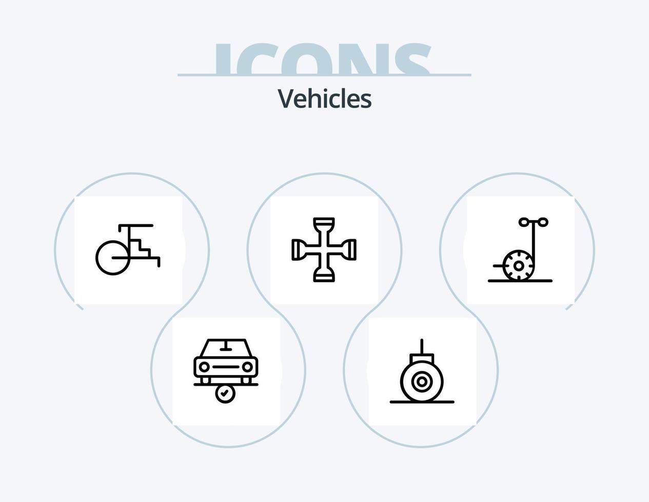 paquete de iconos de línea de vehículos 5 diseño de iconos. . estacionamiento. batíscafo. parque. auto vector