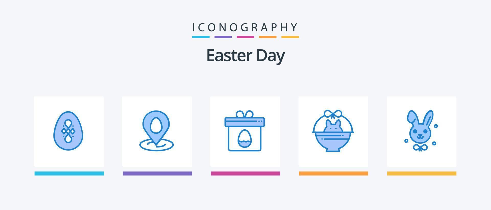 Easter Blue 5 Icon Pack Including easter. nature. gift. baby. basket. Creative Icons Design vector