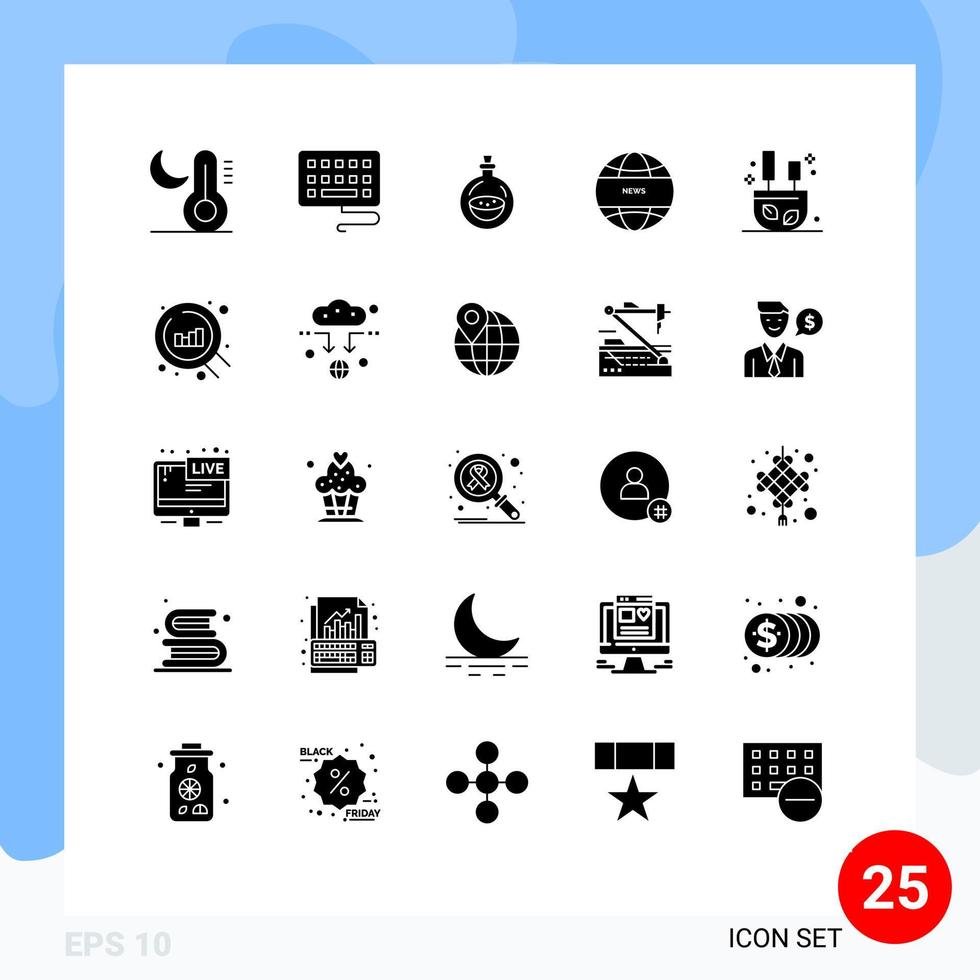 paquete de iconos vectoriales de stock de 25 signos y símbolos de línea para web relax toilette incienso noticias internacionales elementos de diseño vectorial editables vector