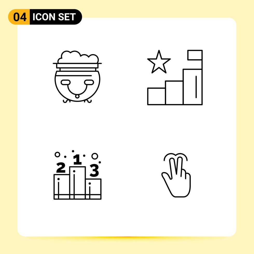 4 Creative Icons Modern Signs and Symbols of food position american graph strategy Editable Vector Design Elements