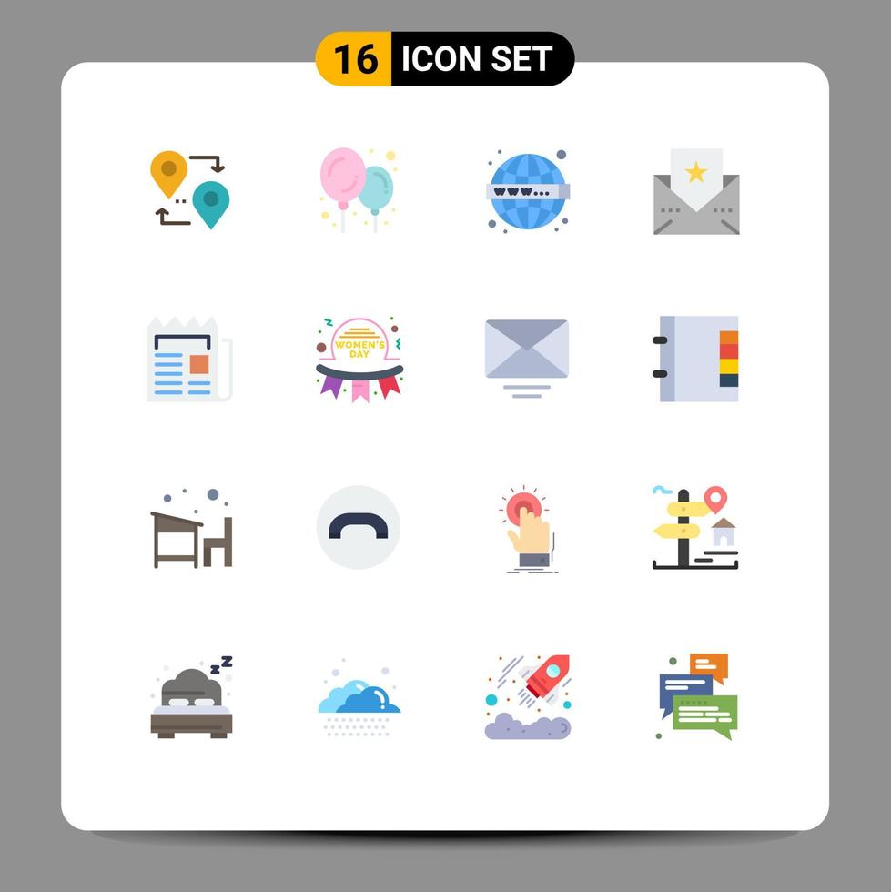 Stock Vector Icon Pack of 16 Line Signs and Symbols for paper newsletter website news thanksgiving Editable Pack of Creative Vector Design Elements
