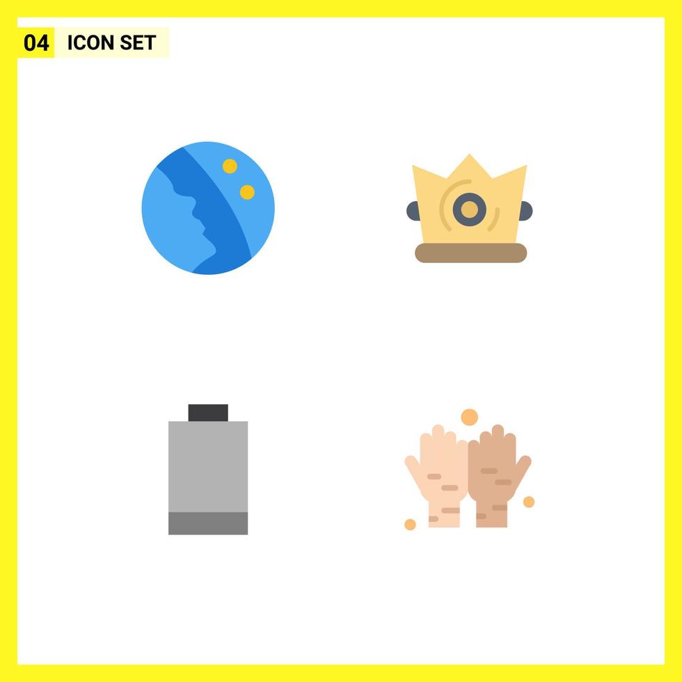 4 Universal Flat Icons Set for Web and Mobile Applications dermatology electric skin care king dua Editable Vector Design Elements