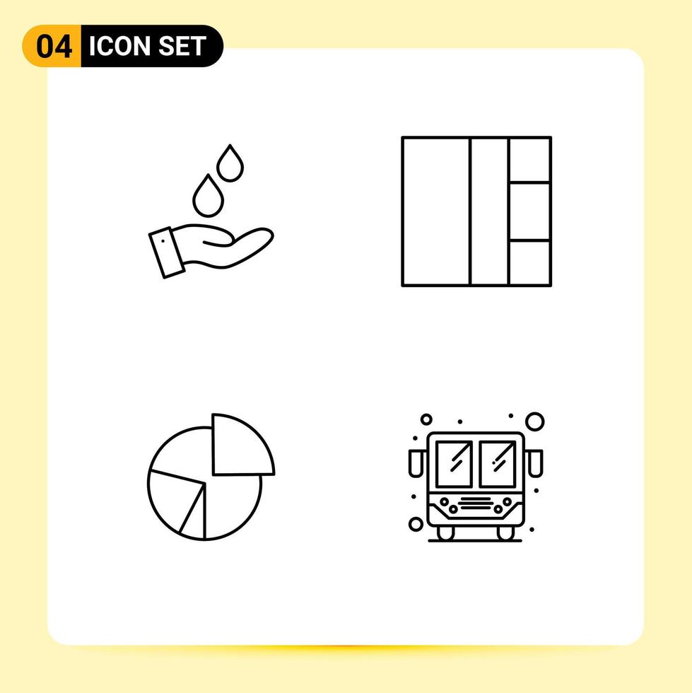 4 Line concept for Websites Mobile and Apps purified finance power chart pie Editable Vector Design Elements