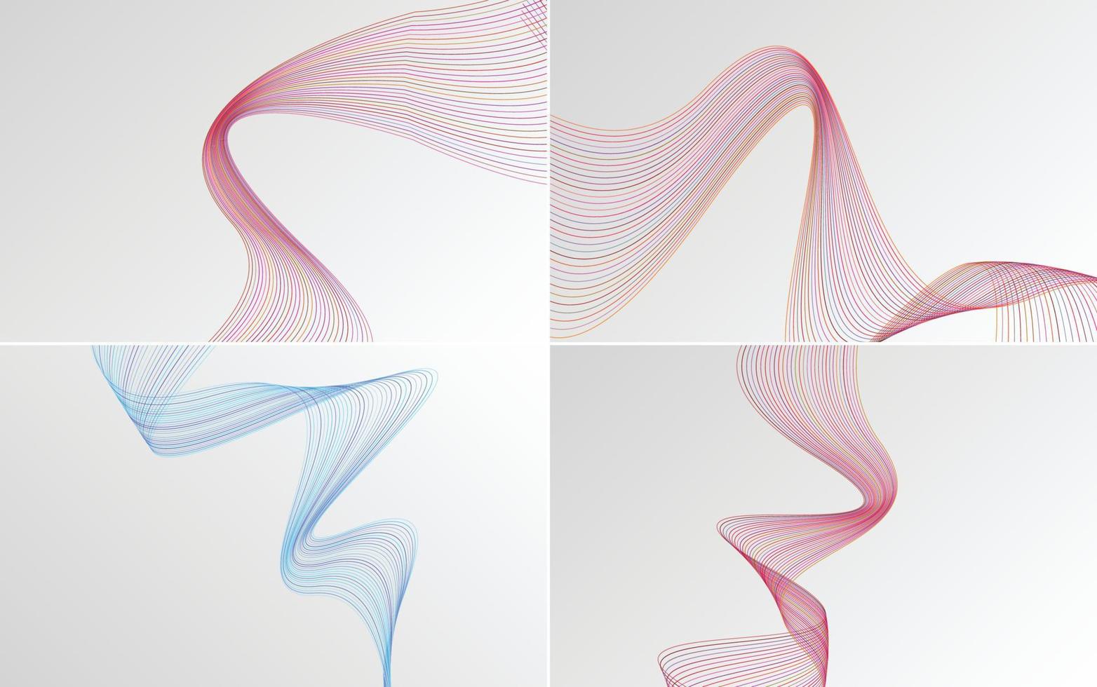 Set of 4 vector line backgrounds perfect for any project