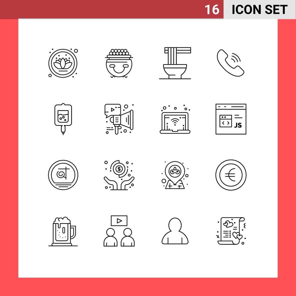 16 Creative Icons Modern Signs and Symbols of sugar test blood chinese phone call Editable Vector Design Elements