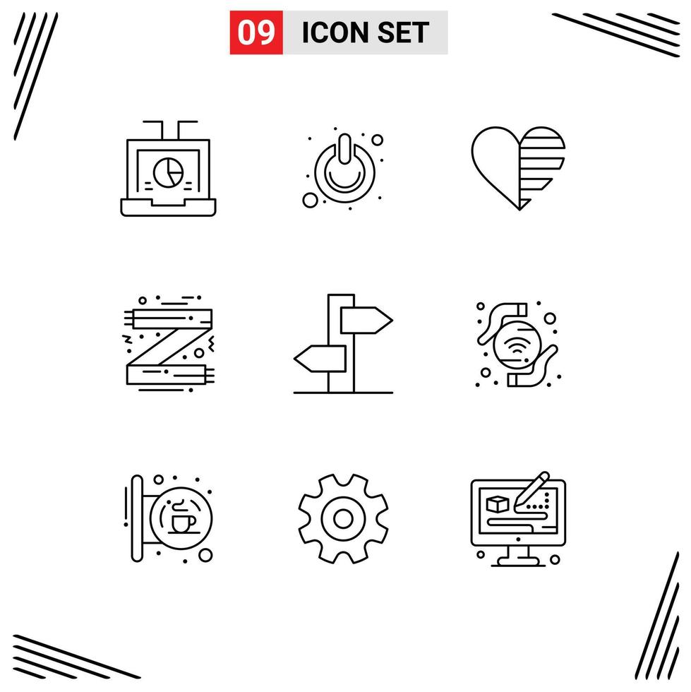 Outline Pack of 9 Universal Symbols of clothes accessories power gift like Editable Vector Design Elements
