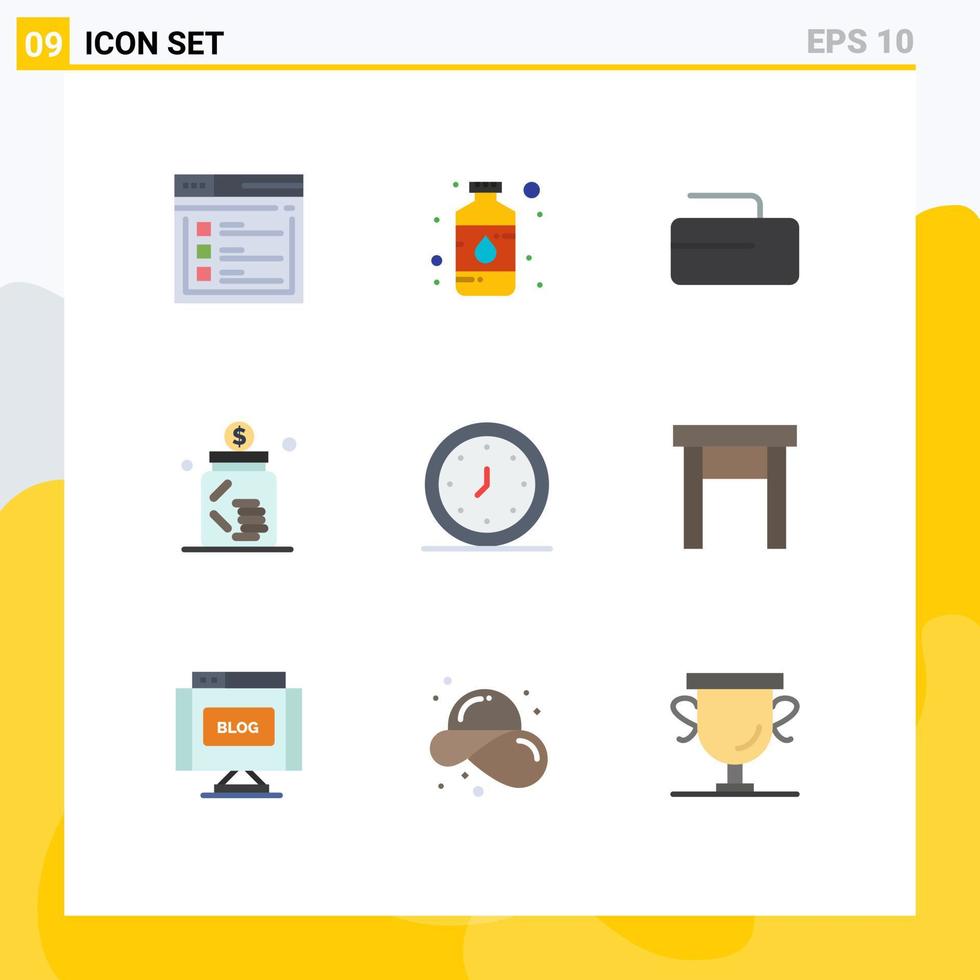 9 Creative Icons Modern Signs and Symbols of saving investment paint business stone Editable Vector Design Elements