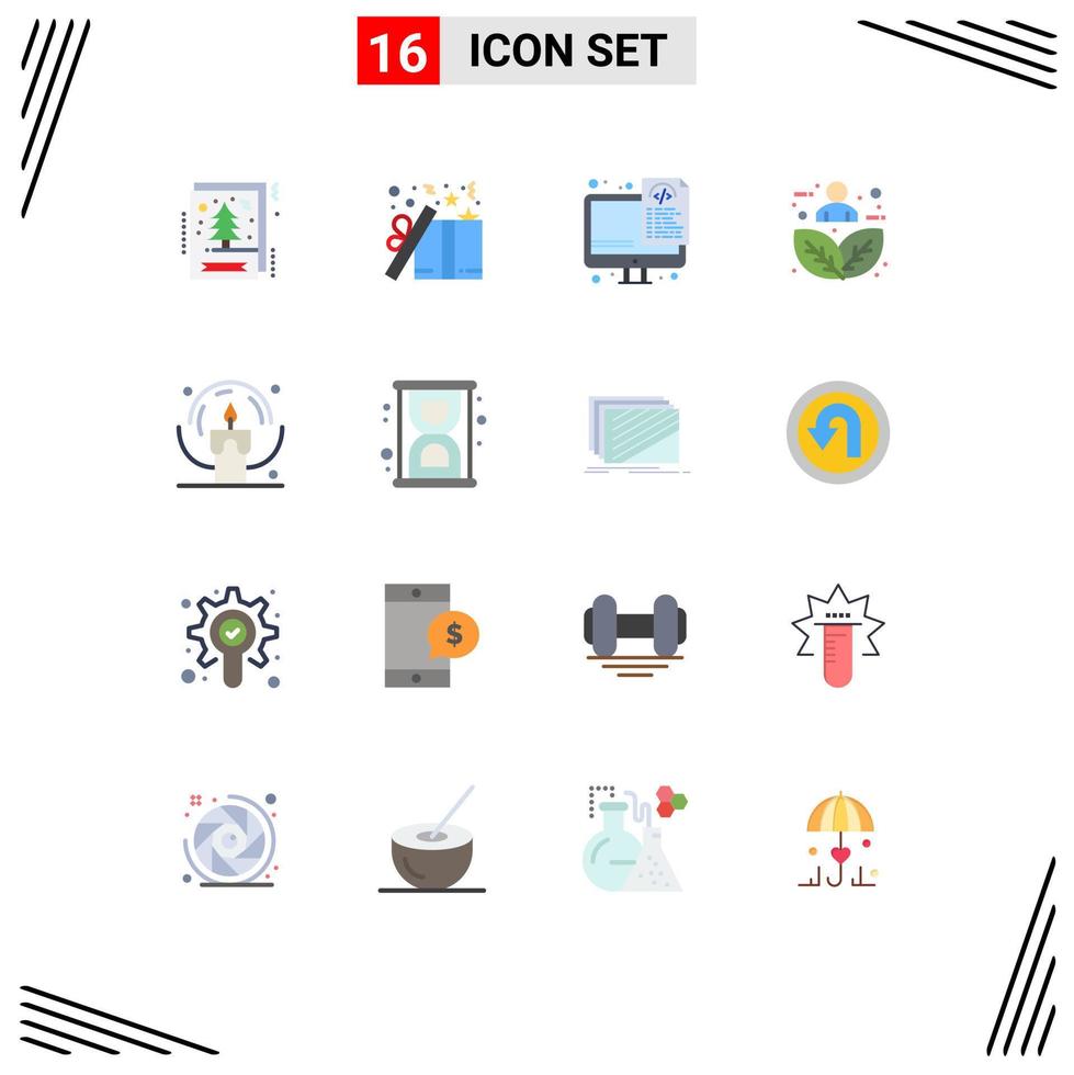 conjunto de 16 iconos de interfaz de usuario modernos símbolos signos para persona humanidad archivos de armonía estrella paquete editable de elementos de diseño de vectores creativos