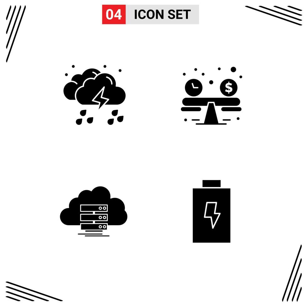 Modern Set of Solid Glyphs and symbols such as cloud storage weather budget planning data Editable Vector Design Elements
