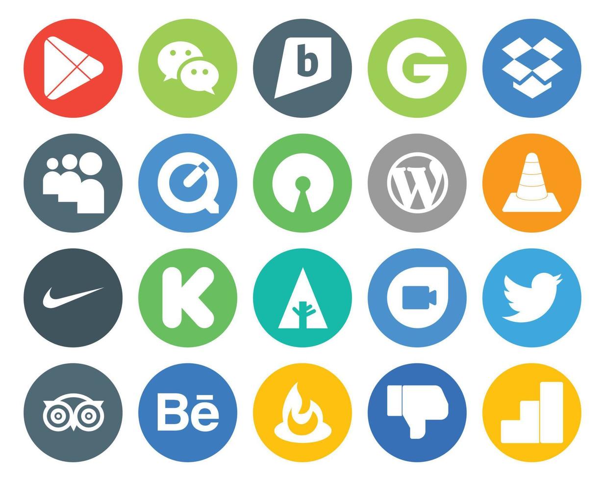 20 Social Media Icon Pack Including forrst nike quicktime player vlc ...