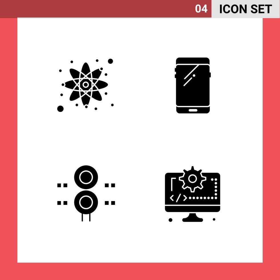 Group of Modern Solid Glyphs Set for physics station phone huawei train Editable Vector Design Elements