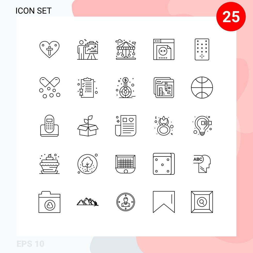 Line Pack of 25 Universal Symbols of remote website graph programming life Editable Vector Design Elements