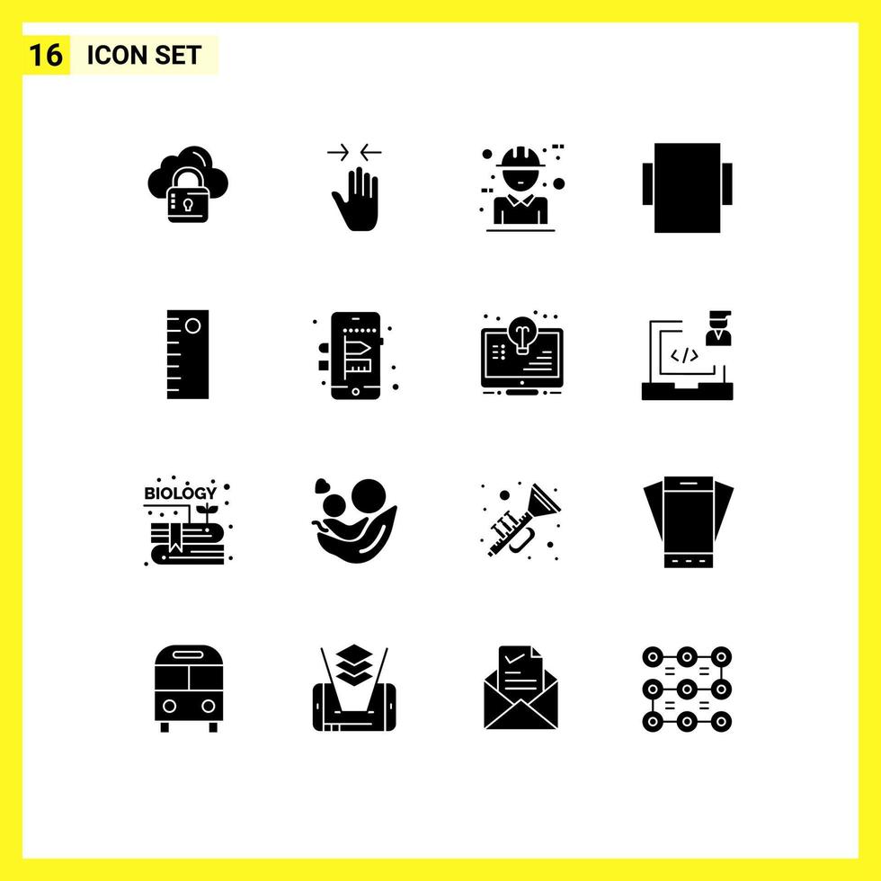 Stock Vector Icon Pack of 16 Line Signs and Symbols for tool rotate zoom in layout concept Editable Vector Design Elements