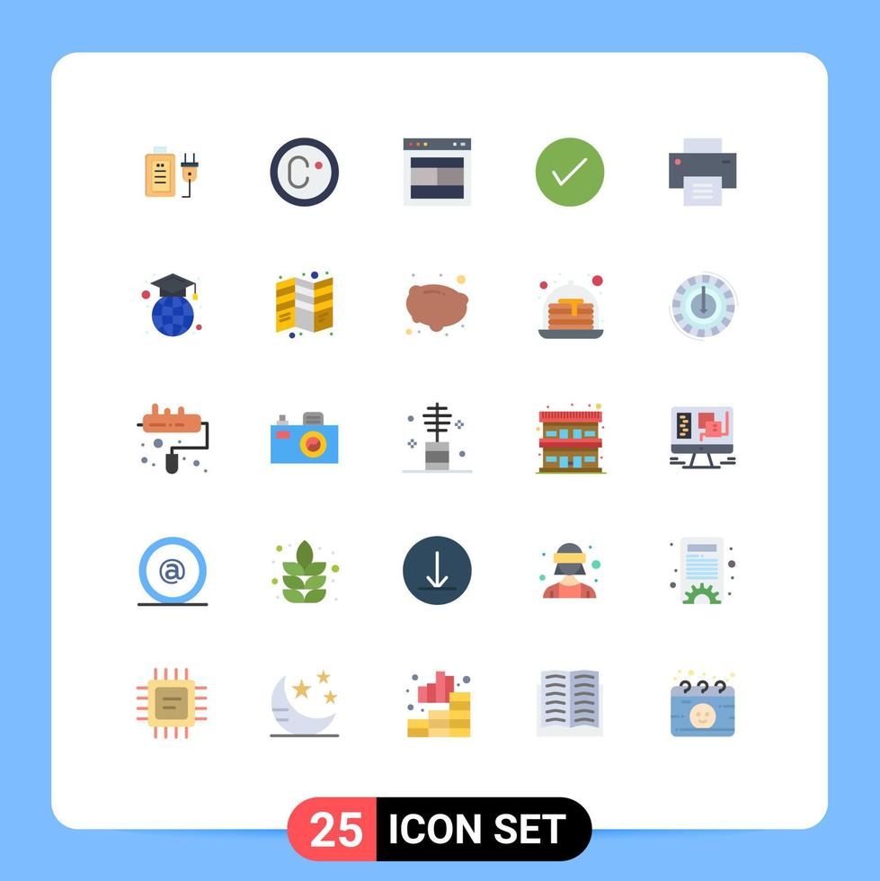 25 Flat Color concept for Websites Mobile and Apps basic okay layout check arrow Editable Vector Design Elements