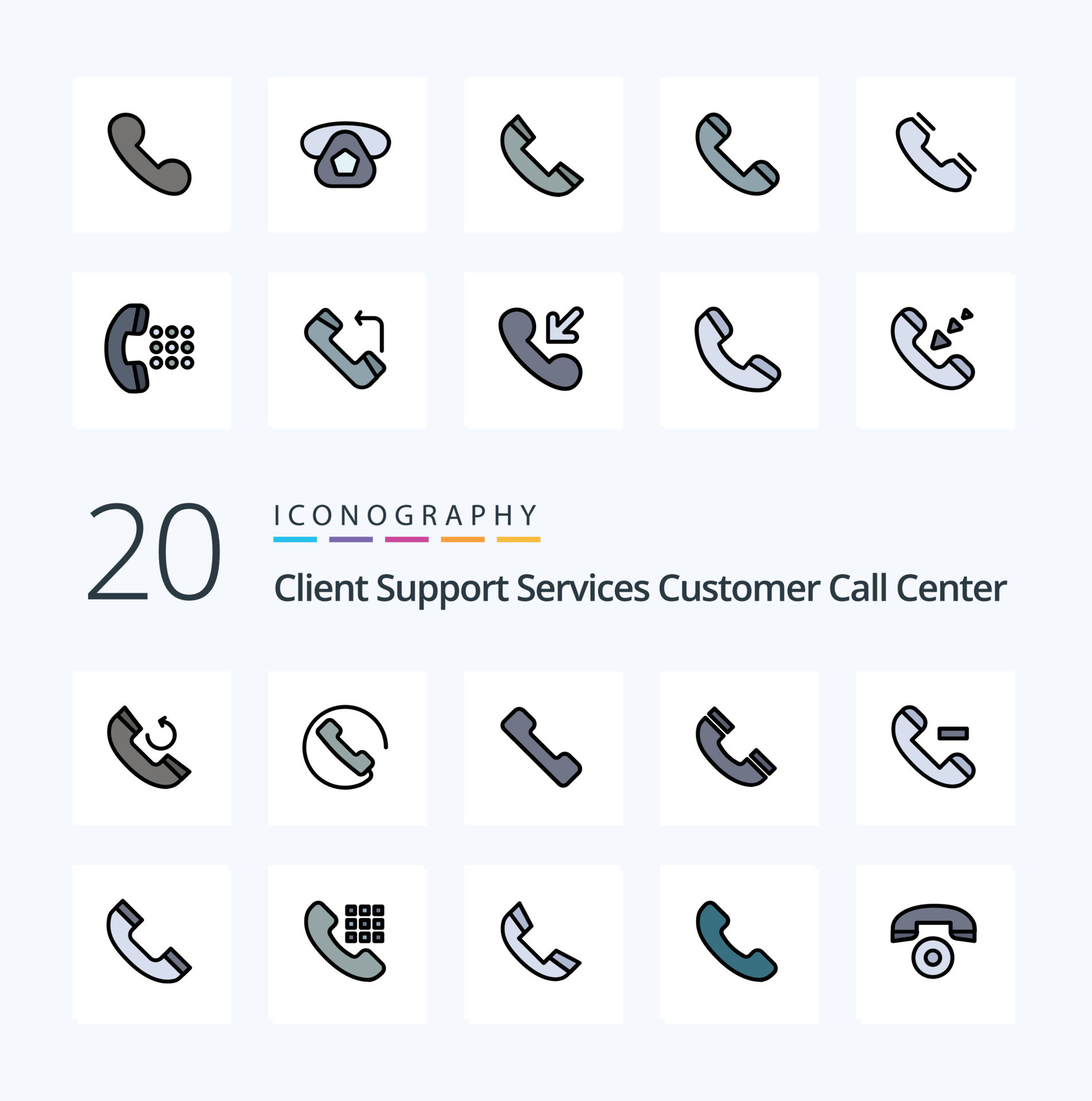 20 Call Line Filled Color icon Pack like delete mobile contact